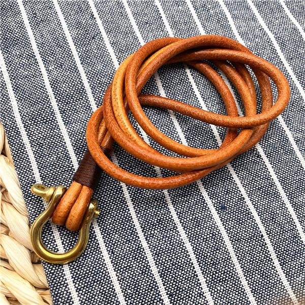 Genuine Leather Neck strap Keychains Pendant Neckline Lanyard Mobile phone Strap Charms Keyring Buckle rope Lanyard