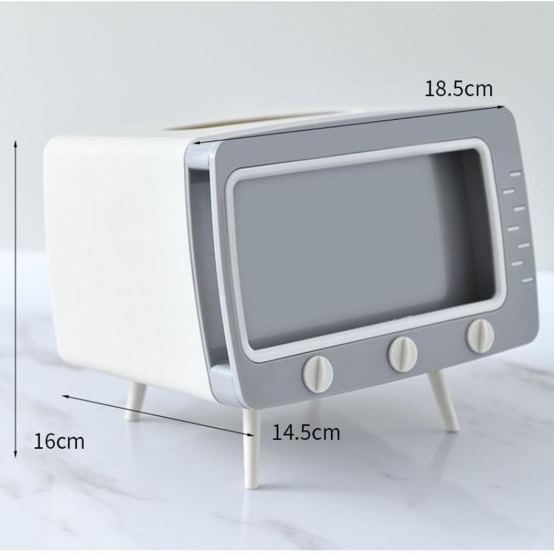 Multifunctional TV Shape Tissue Boxes Creative Phone Holder Sundries Storage Desktop  Paper Holder Organization Decoration