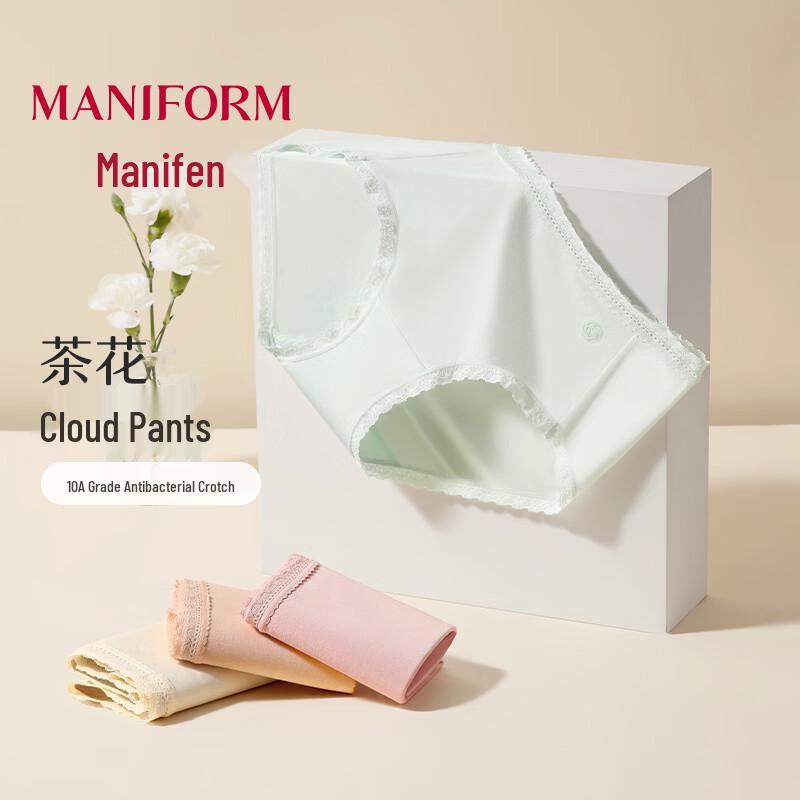 Maniform Women s Modal Camellia Oil Antibacterial Seamless Mid-Waist Briefs 170