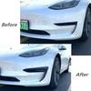 Front Bumper Cover Wind Knife for Tesla Model Y 2017-2024 ABS Glossy Black Fog Lamp Trim Carbon Look Blade Trim Light Eyebrow