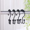12Pcs Double Sided Rolling Shower Curtain Rings Free Sliding Bathroom Shower Hangers  Home