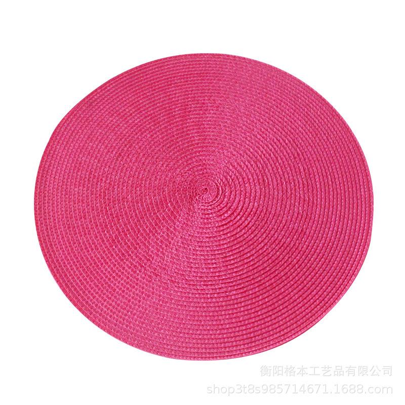 PP material woven placemat round heat insulation mat dining table western food non-slip mat nordic wind fruit plate coffee cup mat