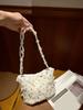 French Hollow Hand Carry Pearl Bag Celebrity Exquisite Small High Sense Diamond-encrusted Hand-woven Beaded Messenger Bag