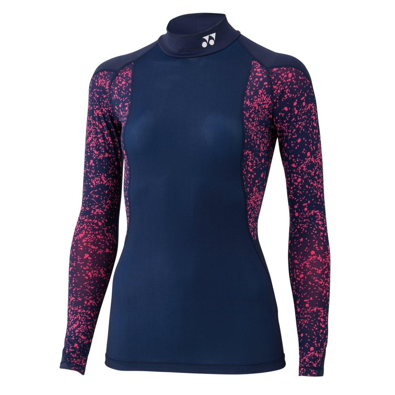 

Теннисная футболка Yonex темно-синяя размер M женская с высоким воротом длинный рукав STBF1514, (019),