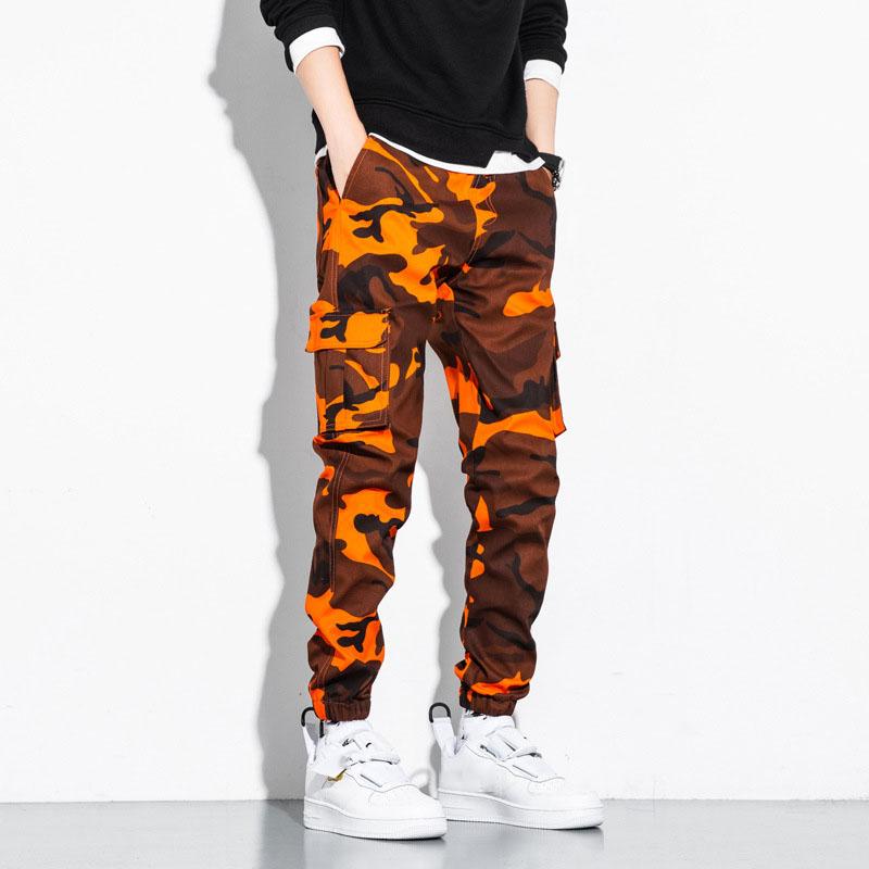 Men's Cotton Cargo Pants Plus Size Sports Drawstring Cargo Pants Fashion Casual Men's Jogging Pants