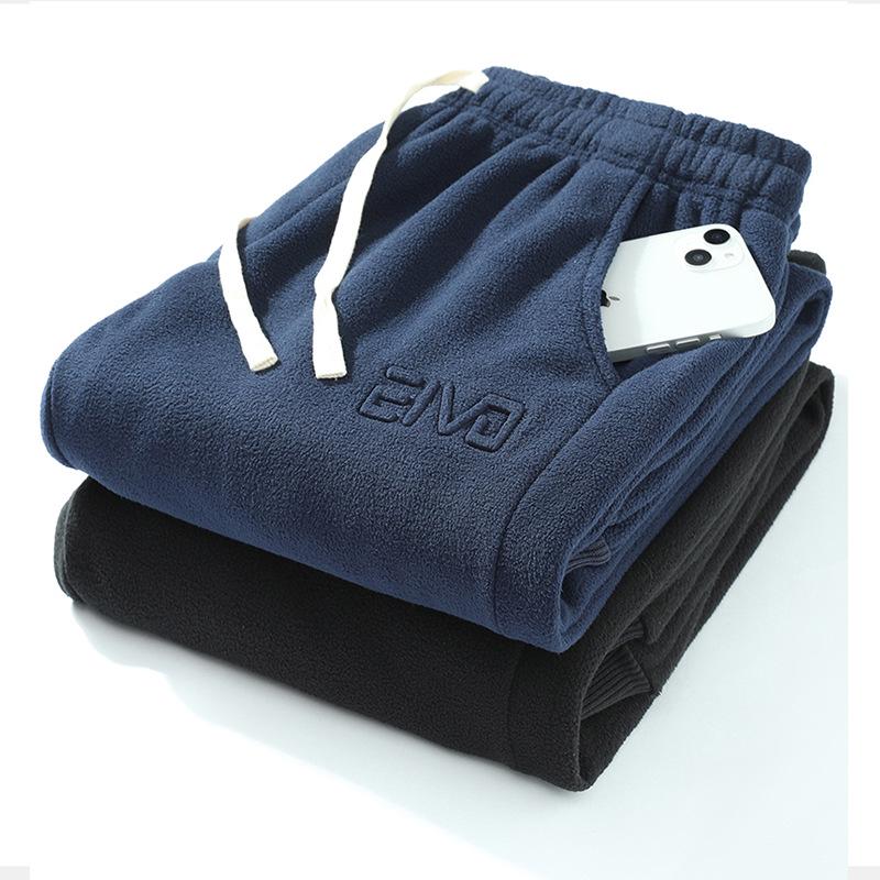 Men's Plus Size Polar Fleece Sweatpants: Winter Double-Sided Plush, Trendy Loose-Fit Casual Pants
