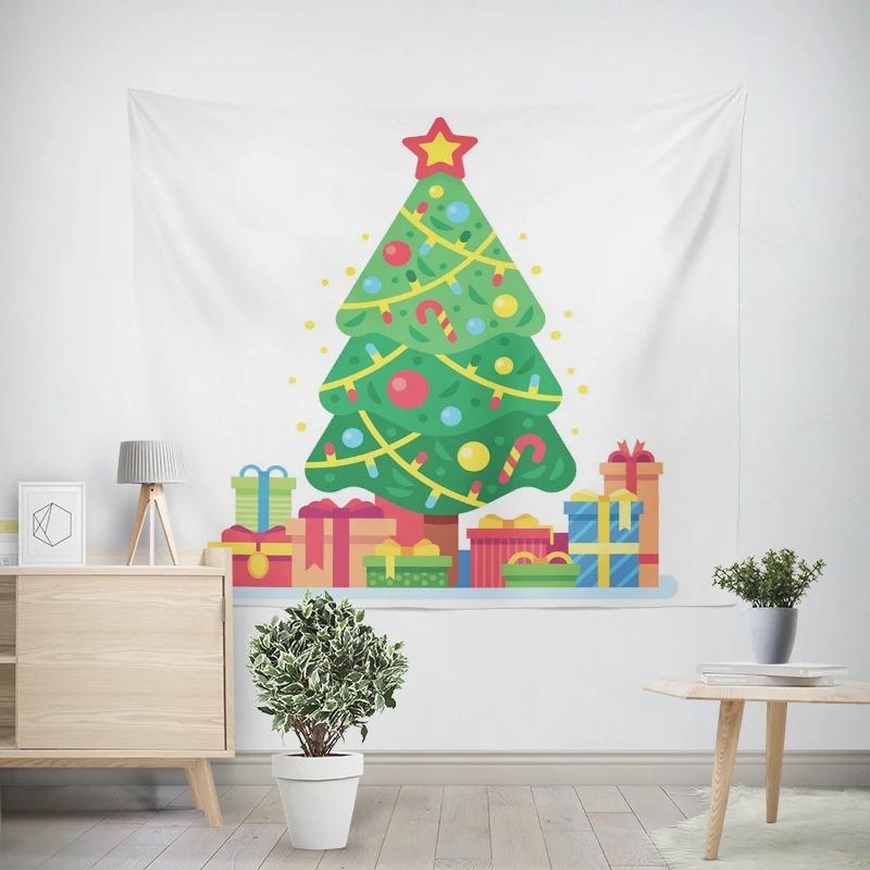 Christmas New Year Christmas Tree Pattern Living Room Bedroom Decorative Tapestry