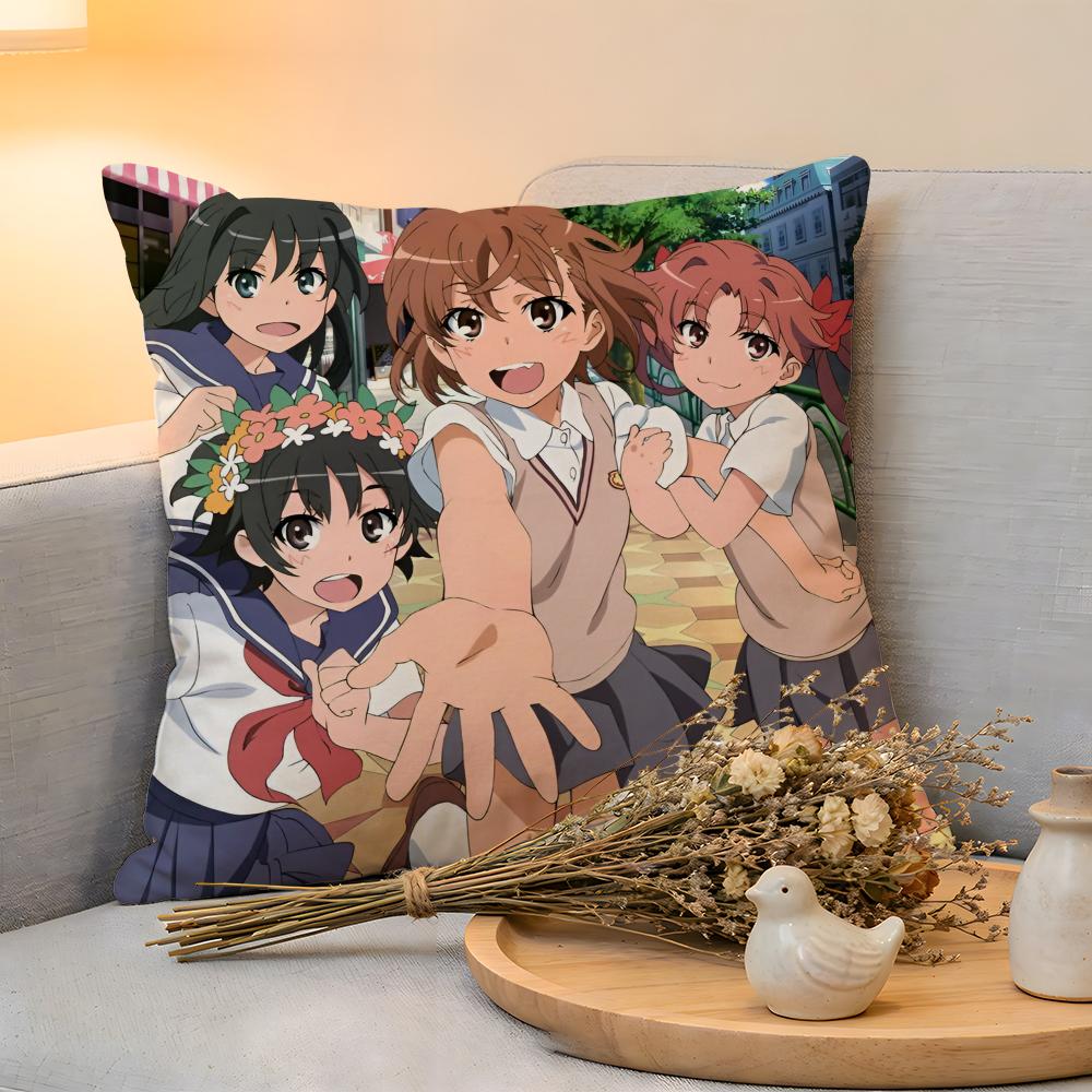 Cushion Cover  Linen  SkinFriendly Soft Decorative Case For Sofa Home Decor A Certain SScientific Railgun Pillow cover