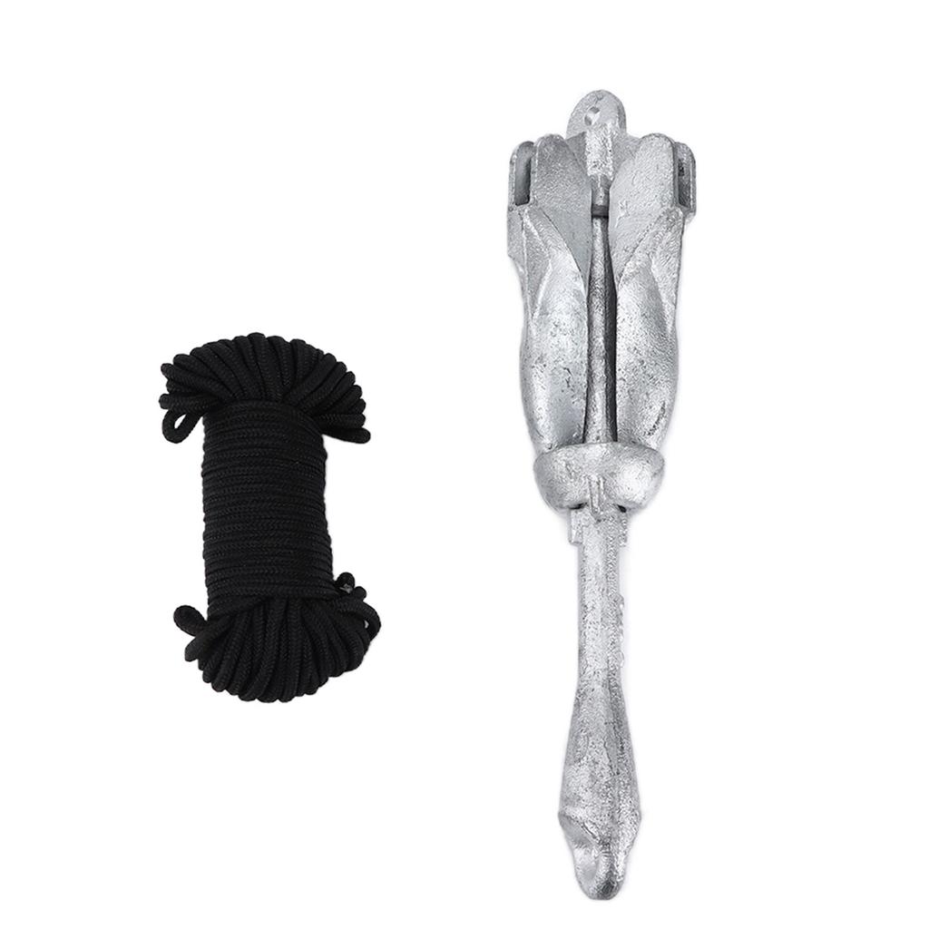 3.2kg Marine Anchor with 20m Rope Portable Folding Carbon Steel Galvanized for Boat Kayak