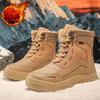 Vinter varma snöstövlar för män Lättvikts halkfri fuskpälsfoder Ankelstövlar Skor för män Utomhus Bekväm vandring Fotvandring Promenad Stridsstövlar