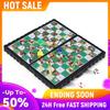 Mini Travel Board Games Plastic Foldable Chessboard Toys Interactive Acticity Lightweight for Toddlers Kids for Outdoor Travel