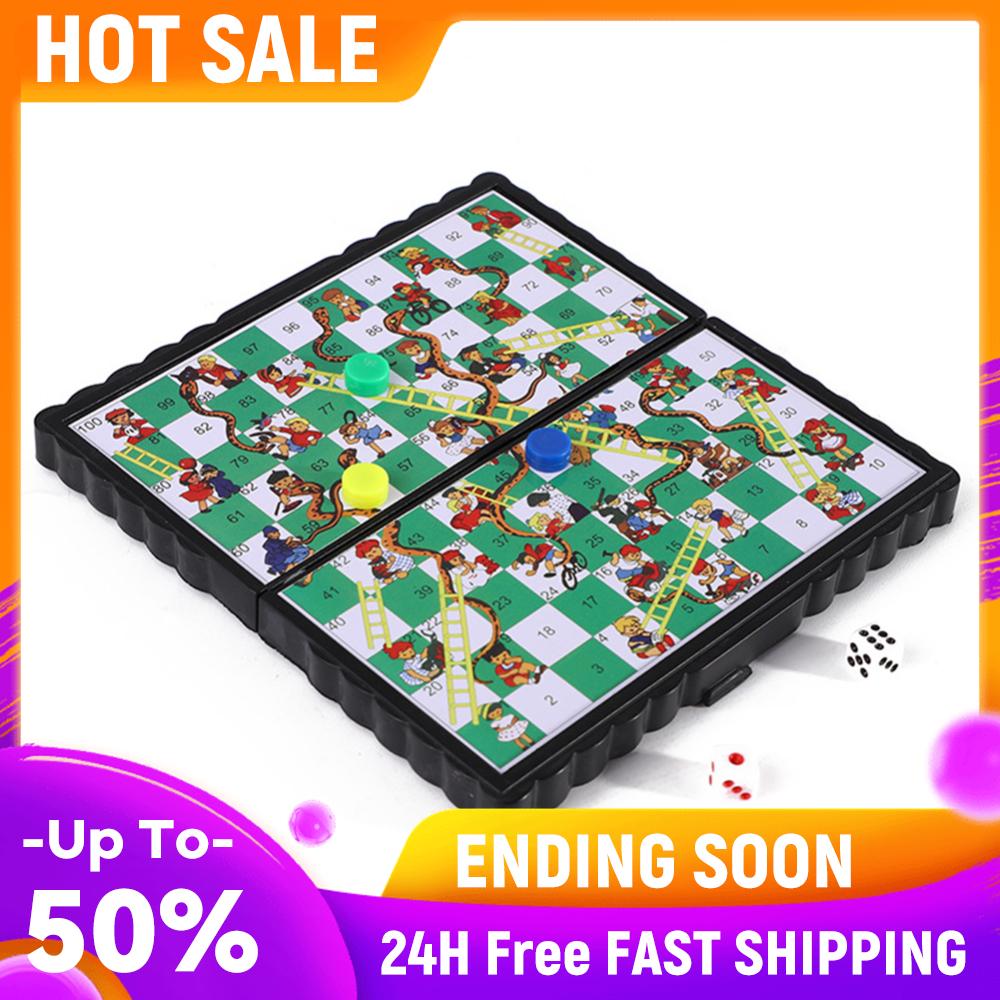 

Mini Travel Board Games Plastic Foldable Chessboard Toys Interactive Acticity Lightweight for Toddlers Kids for Outdoor Travel China Mainland