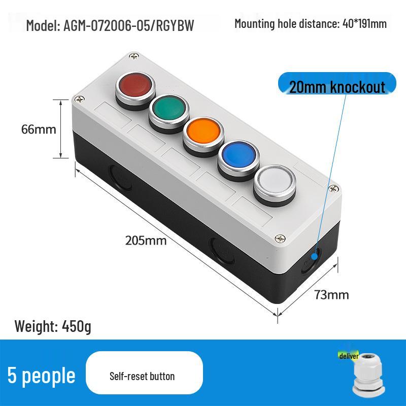 KEOLEA Waterproof Emergency Stop & Start Button, Industrial Self-Reset Push Control Box