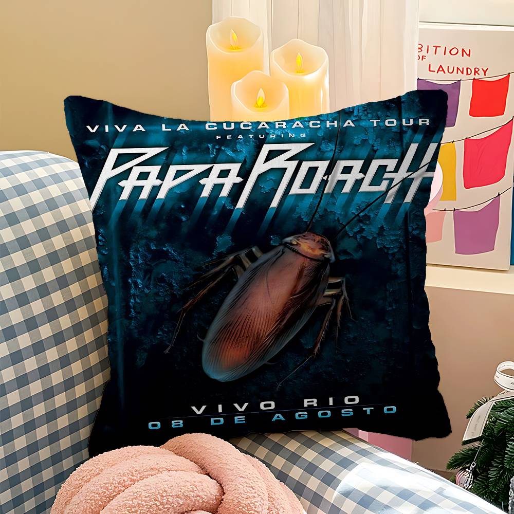 Rock P-Papa R-Roach Band Pillow Cover For Bedroom Room And Living Room Sofa Decorative Cushion Cover