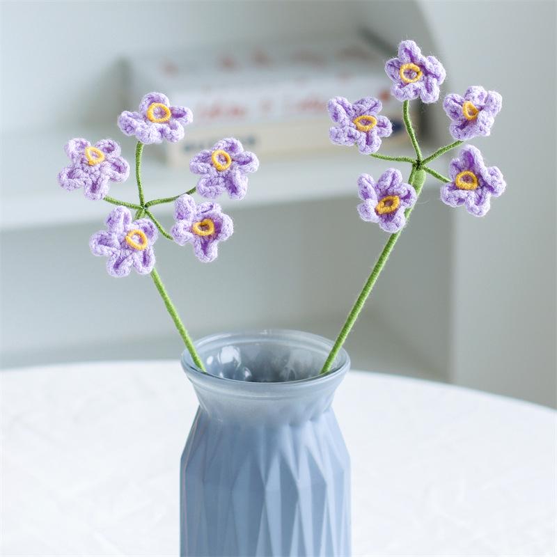 Handmade Woven Yarn Knitted Faux Flower Bouquet