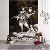 Witchcraft Tarot Tapestry Wall Hanging Black Khaki Sun Moon Starry Universe Geometric Pattern Dormitory Home Decoration Curtains
