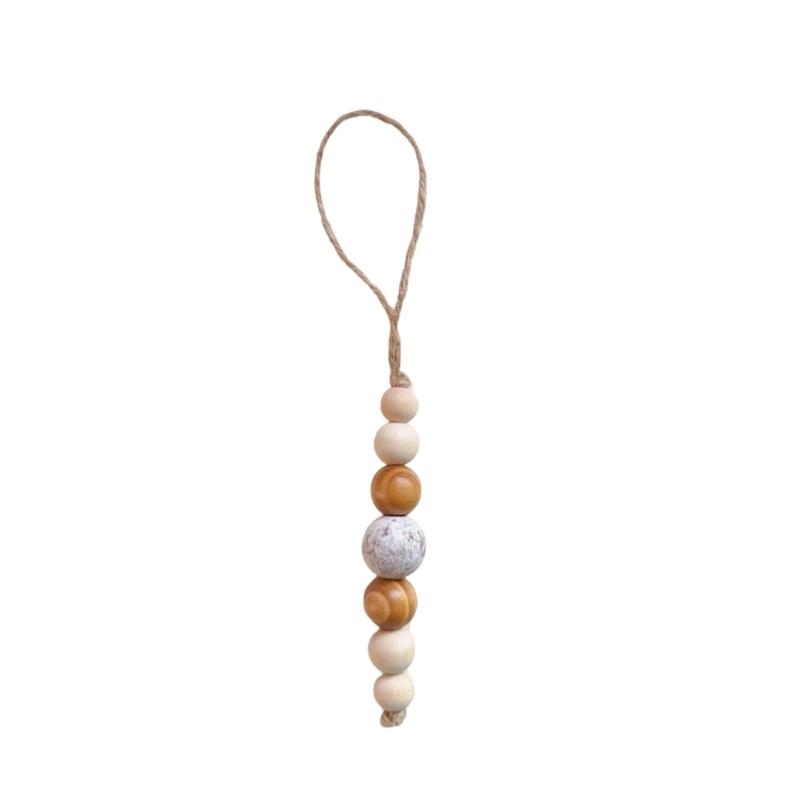10Pcs Wooden Beads Ornament Wood Beaded Christmas Tree Decoration For Wall Window Staircase Holiday Party Decoration