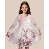 Mädchen Lässiges 3D Einhorn Muster Print Rundhals Langarm Kleid Kinder Prinzessinnenkleid