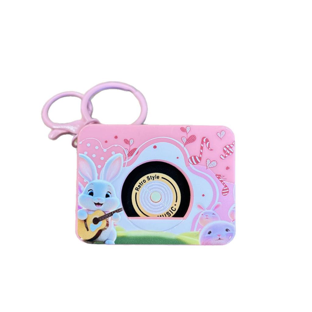 Cartoon-Tier-Plattenspieler-Schlüsselanhänger: Süßer Rucksackanhänger und lustiges CD-Player-Spielzeug