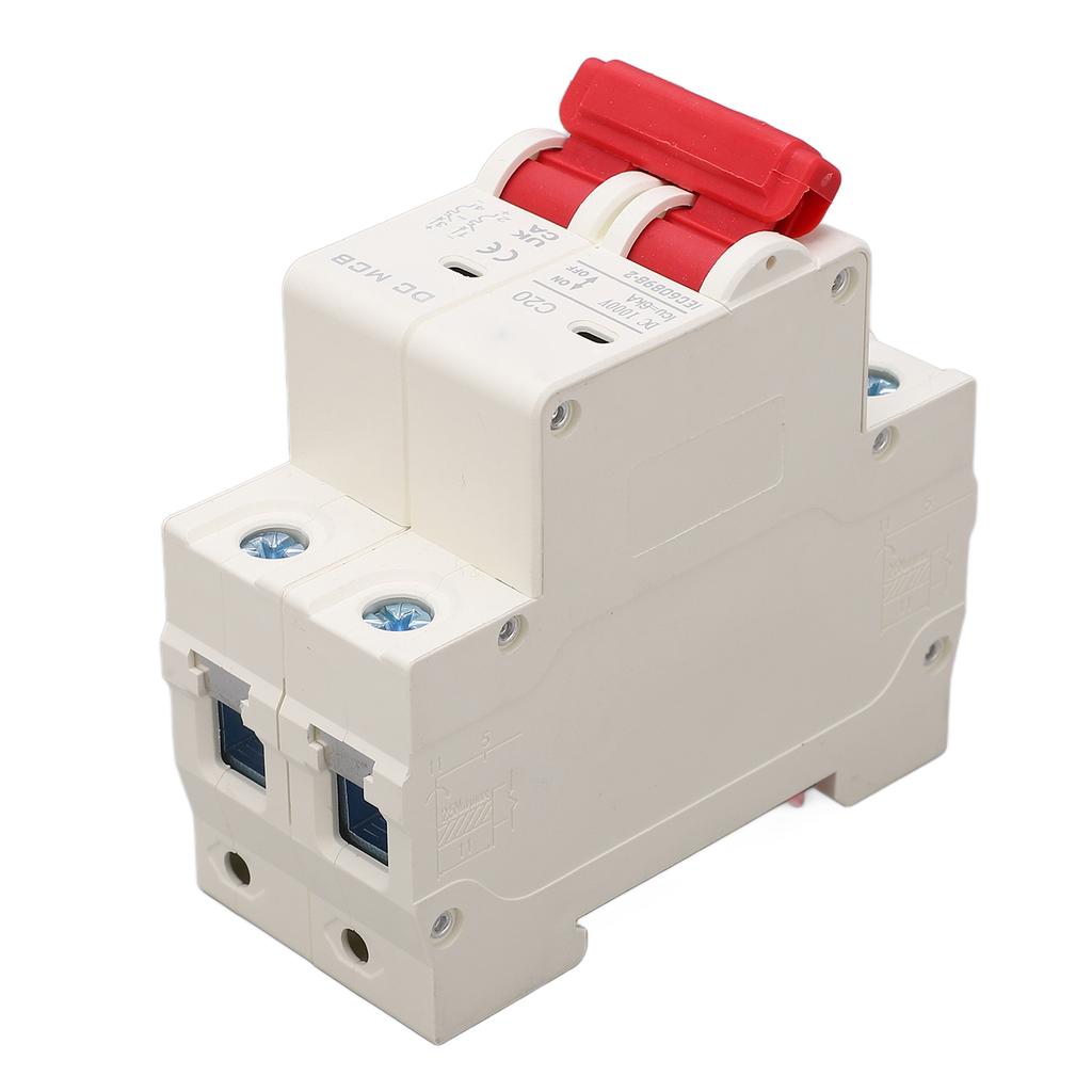 2P DC-Leistungsschalter 6000A Ausschaltvermögen Mini-Sicherheits-Leistungsschalter für Solar-Photovoltaiksystem 20A 1000V