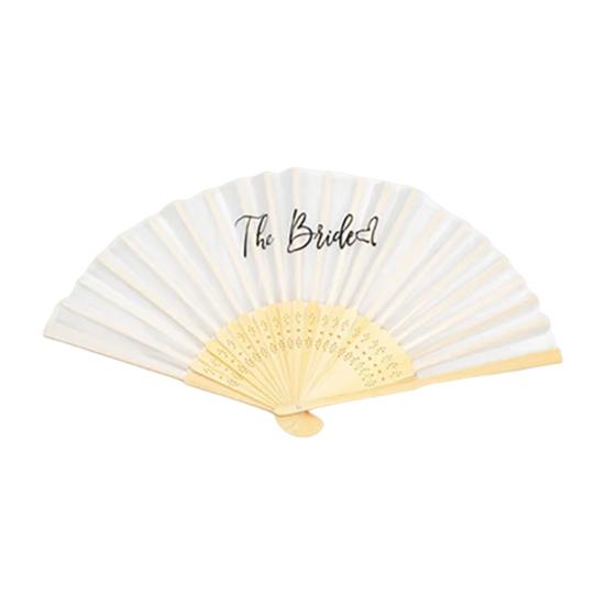 

Свадебный ручной веер для невесты и подружек невесты, мальчишника, принт с буквами в стиле ретро, прочный шарнир, легкий домашний декор, реквизит для фотосъемки белый