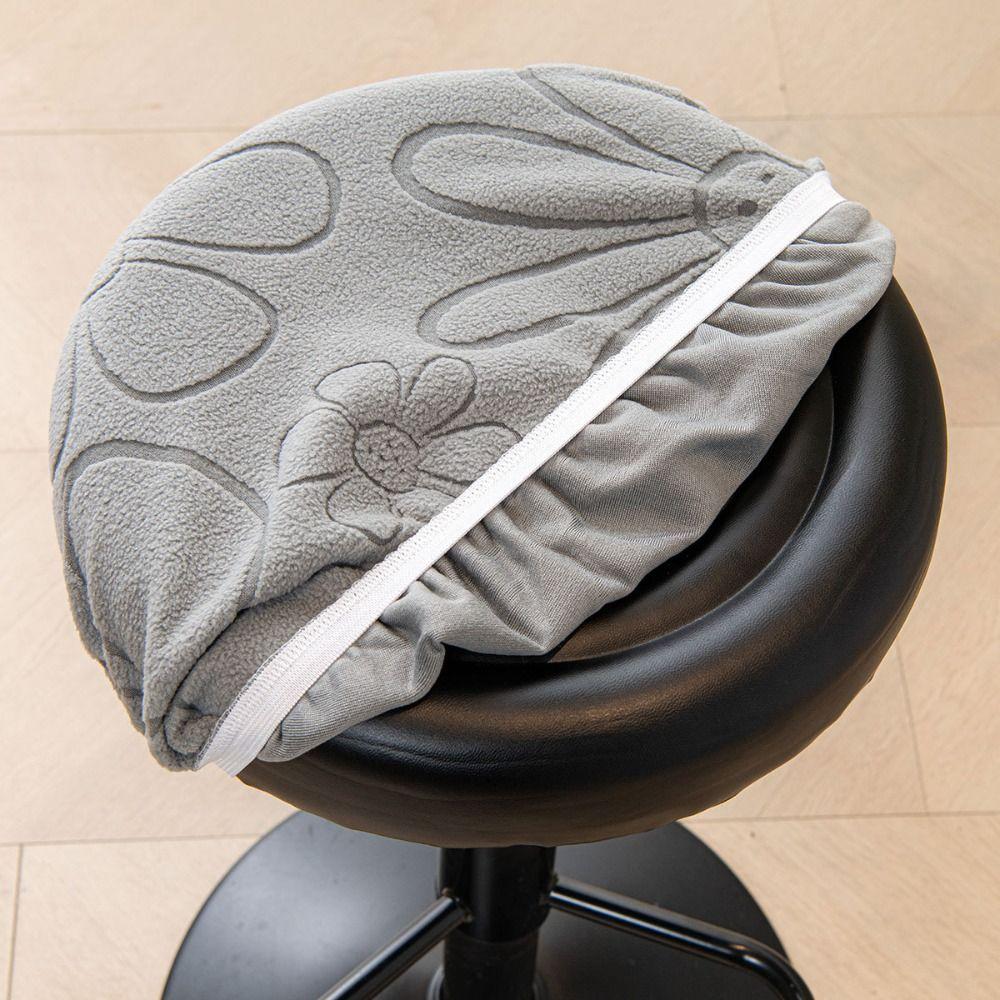 Jacquard Bar Round Stool Cover Thickened Elastic Seat Chair Slipcover Washable Stretchable Stool Cushion Cover for All Seasons