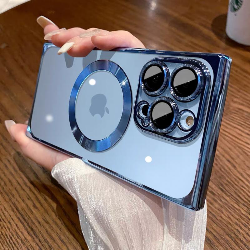 Luxuriöse Magsafe Magnetische Beschichtung Handyhülle Für iPhone 16 Pro Max 15 14 13 12 11 14 Plus Kabelloses Laden Transparent Weiche Hülle