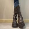 Height-increasing Retro Two-wearing Martin Boots for Women, Thin and Versatile, Thick-soled Knight Boots