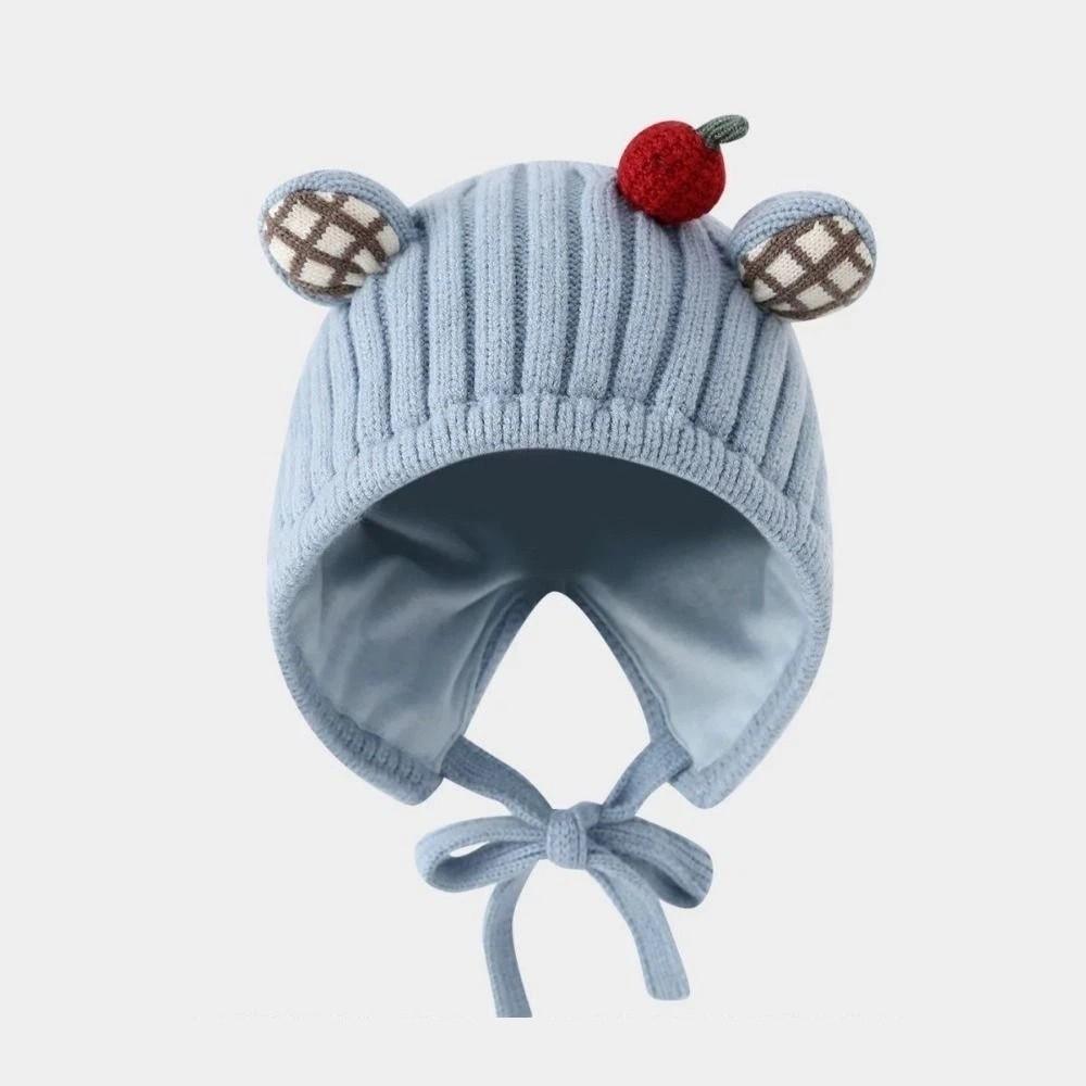 Cute Toddler's Plush Knitted Hat Cold-Resistant Kids Ear Protection Hat  Photography Props