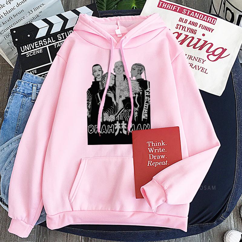 Japanese Anime Tokyo Revengers Hooded Pullovers Manga Cartoon BRAHMAN Senju Kawaragi And Imaushi Wakasa Loose Casual Sweatshirts