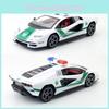Police Alloy Car Model With Acousto Optic Design For Children Toy And Collection