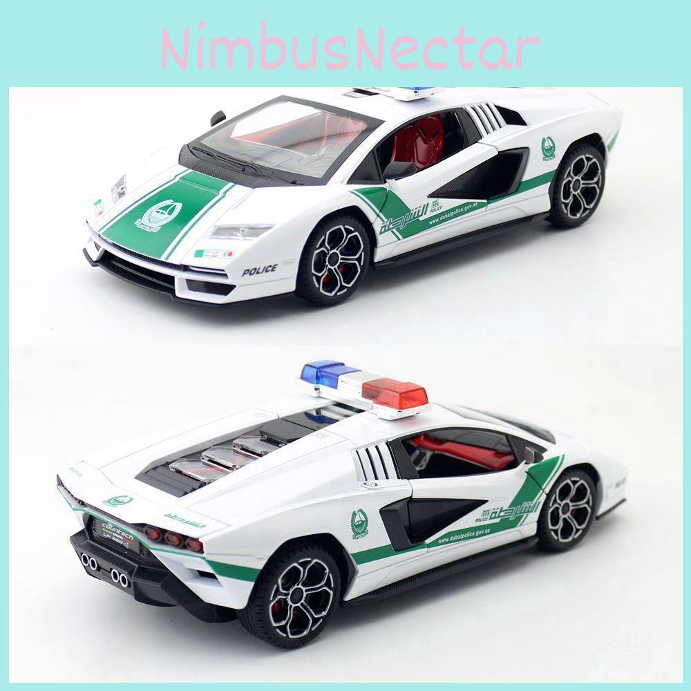 Police Alloy Car Model With Acousto Optic Design For Children Toy And Collection