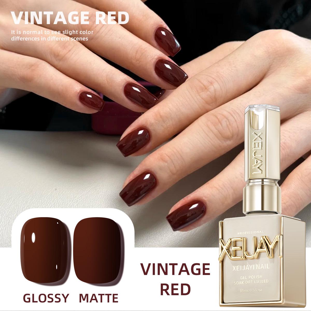 

Cherry Burgundy Nail Salon Light Therapy Gel Polish 2025
