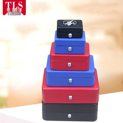 Compact Metal Cash Box with Lock for Coins and Bills