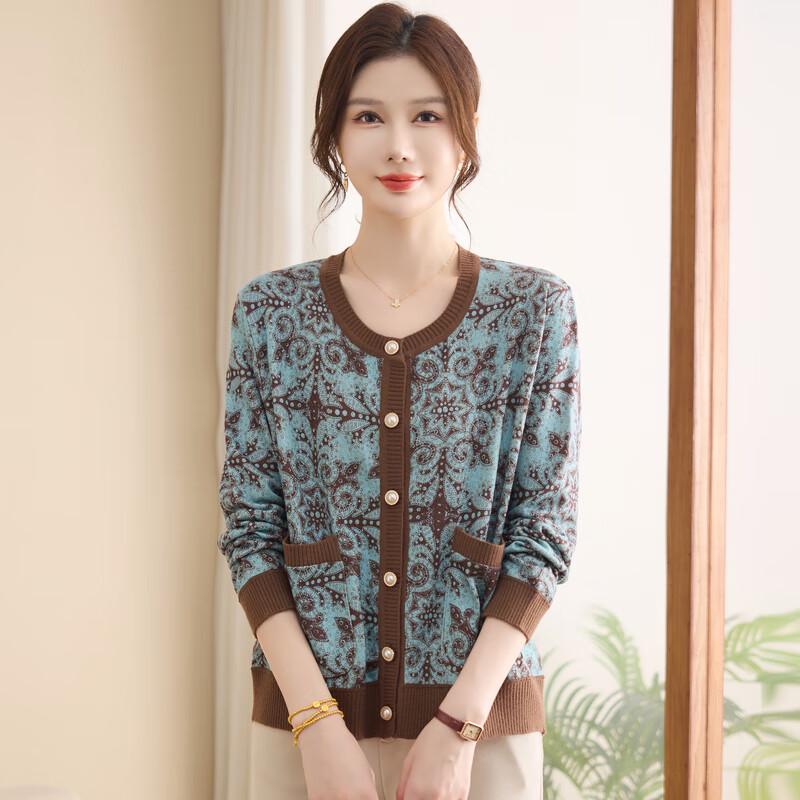 Elegant Floral Knit Cardigan for Women