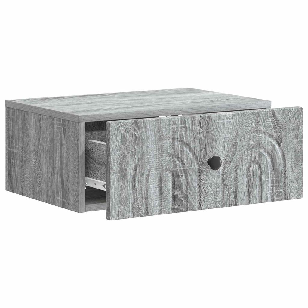 Wall Mounted Nightstand Grey Sonoma 49 x 34.5 x 20 cm