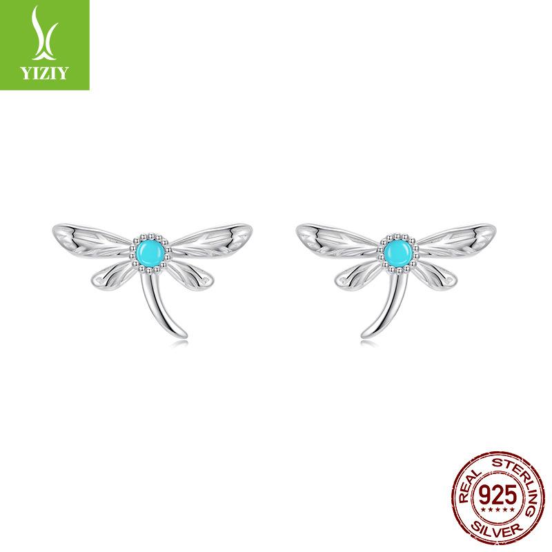 Turquoise Dragonfly Earrings Women'S Exquisite Premium S925 Sterling Silver Fun Earrings Source