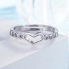 Women Hollow Heart Rhinestone Inlaid Finger Ring Wedding Party Jewelry Gift