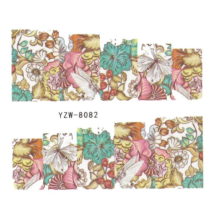 1 Sheet Fashion Women Design Water Transfer Nail Sticker Decal Nail Decorations Painting Portrait Flowers