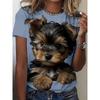 Summer Animal Dog 3D Print T-Shirts Women's Fashion Casual Short Sleeve T Shirt Harajuku Top Y2k Round-Neck Tees Female Clothing