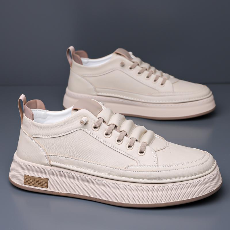 Fashion Fashion Casual Leather Mens Casual Shoes Non-Slip Walking Sneakers Outdoor Lightweight Skateboard Footwear Comfy Vulcanize Shoes