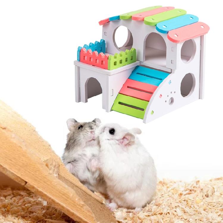 Small Pets Hideout Hamster Villa Plastic House for Chinchillas Guinea Pigs