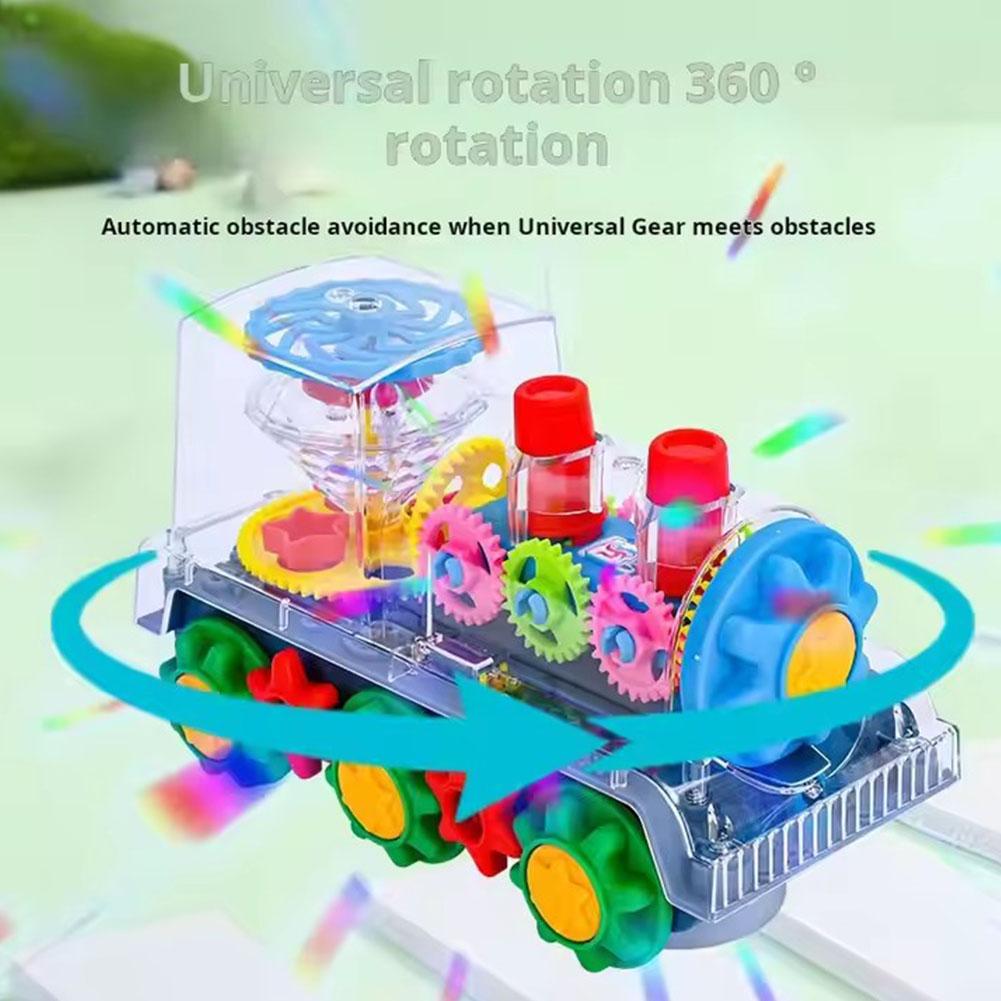 Cartoon Press Gear Car Toy Lnertia Pull-back Transparent Car Baby Puzzle Sliding Toy Transparent Mechanical Learn Train