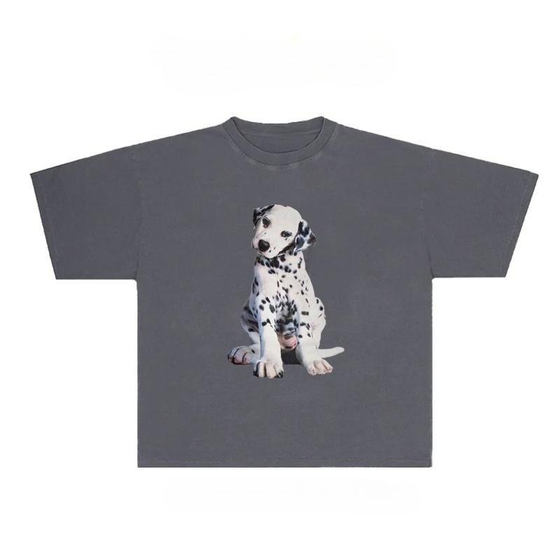 

Dalmatian Graphic Unisex Cotton T-shirt Tee Casuai Short Sleeve Crewneck Top Fashion Streetwear Graphic T Shirts Kpop Y2k Top 4XL