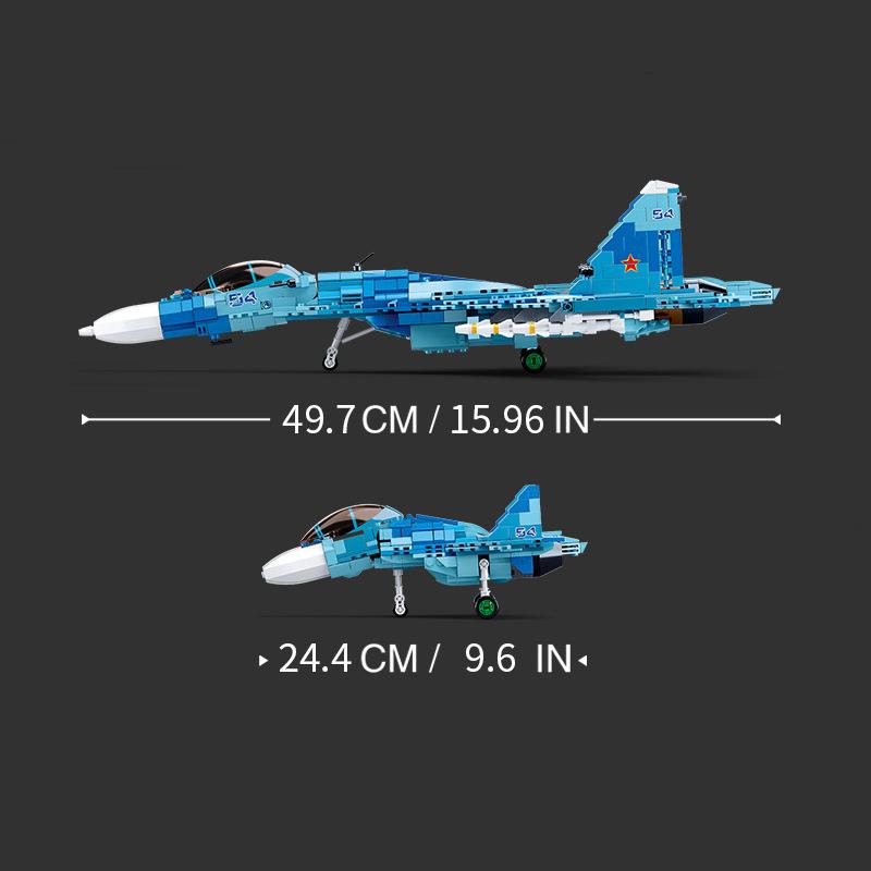 World War II Military Series 2 In 1 SU-27 Fighter SU-57 MOC Model Building Blocks Bricks Toys Christmas Gifts No Box