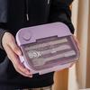 PP Compartment Lunch Box 3 Compartment Food Container Portable Lunch Storage Container  For Picnics