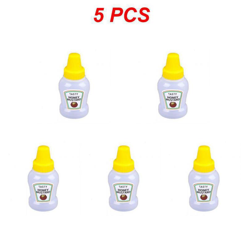 1/5PCS Salad Container Portable Needle-nosed Polychromatic Plastic Condiment Squeeze Box Squeeze Sauce Bottle For Seasoning