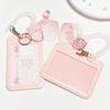 Pink/Blue High Appearance Card Sleeve Fashionable Plastics Practical Keychain Clip Flash Pink Ferrule for College Students