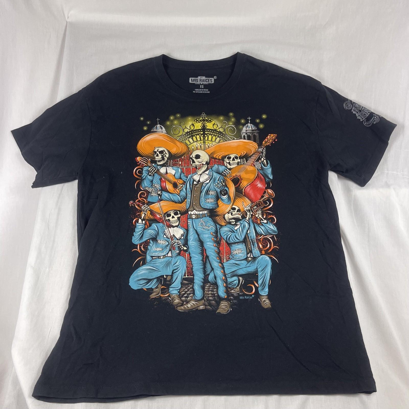 

Mis Raices Skeleton Skull Mariachi Band From Mexico T shirt Size M Halloween 5XL різнокольоровий