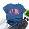 Letters Cotton T-Shirt Short Sleeve Round Neck Women 2d Print Tops